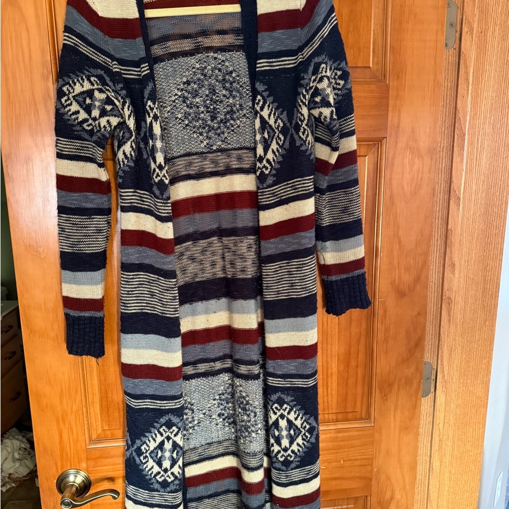 Multicolor Striped Cardigan Duster